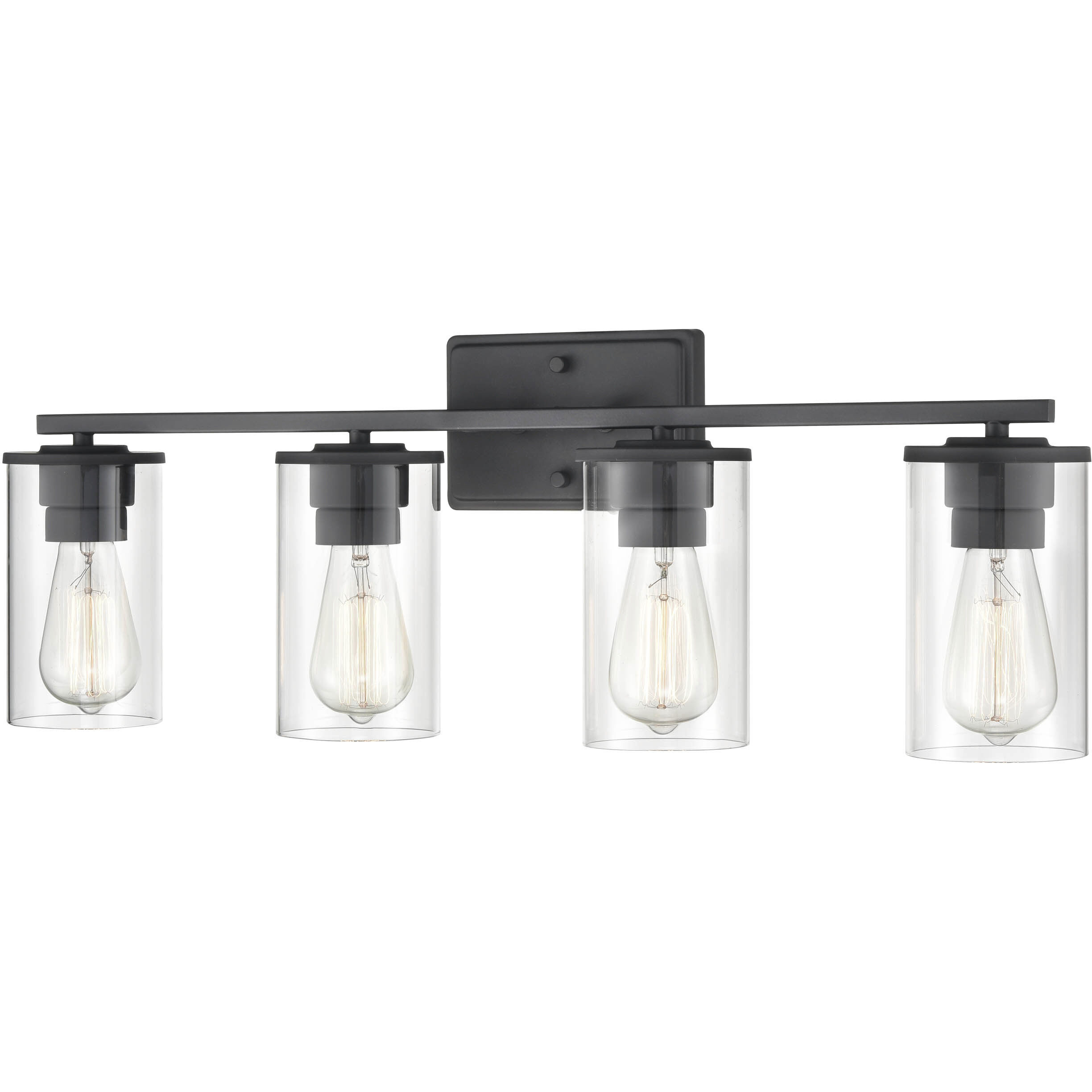 Verlana 4 Light 27.63 inch Matte Black Bathroom Vanity Light Wall Light